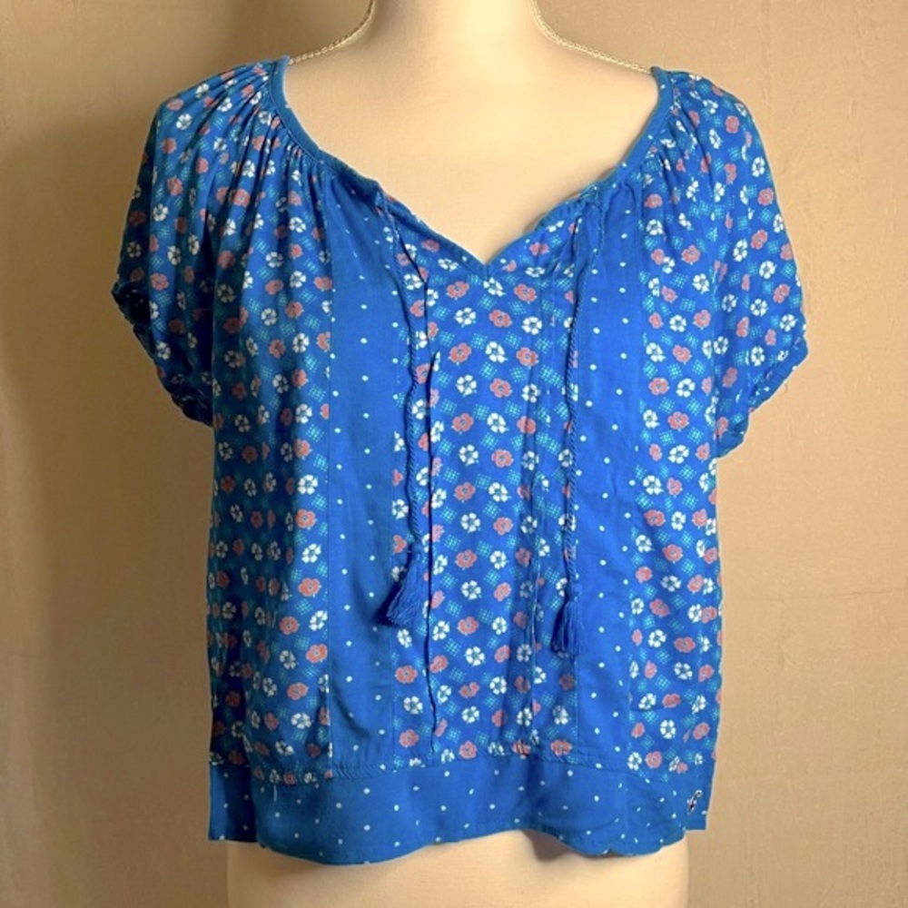BRAND NEW HOLLISTER WOMENS PEASANT FLORAL TOP T SHIRT CAMI TEE TUNIC BLOUSE SZ M